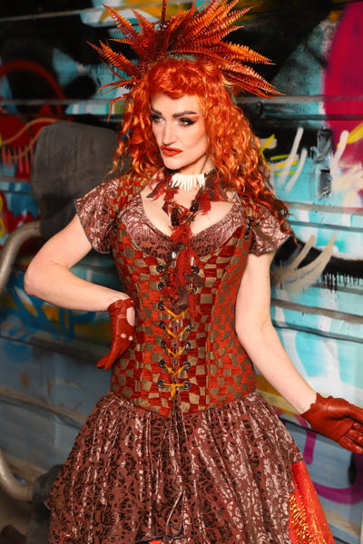 22. Marie Overbust in Slipping Checkers - The "Ensembled in Embers" Collection