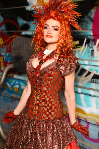 22. Marie Overbust in Slipping Checkers - The "Ensembled in Embers" Collection