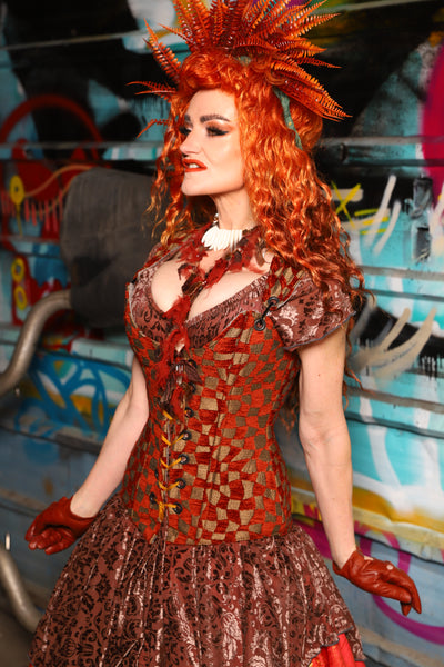 22. Marie Overbust in Slipping Checkers - The "Ensembled in Embers" Collection