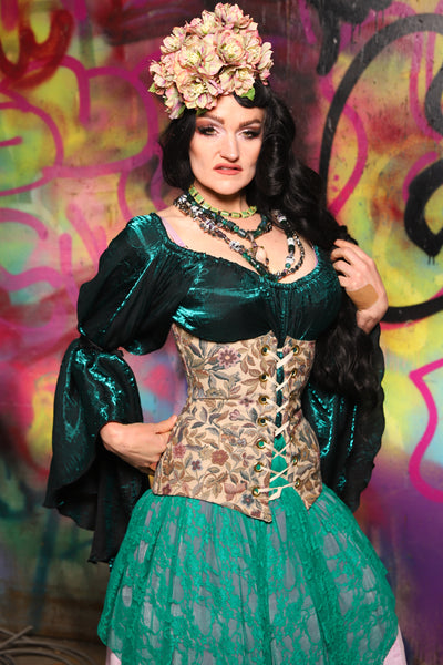 Torian Corset in Winsome Floral - The Monet-Punk Collection