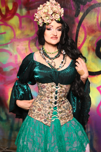 Torian Corset in Winsome Floral - The Monet-Punk Collection