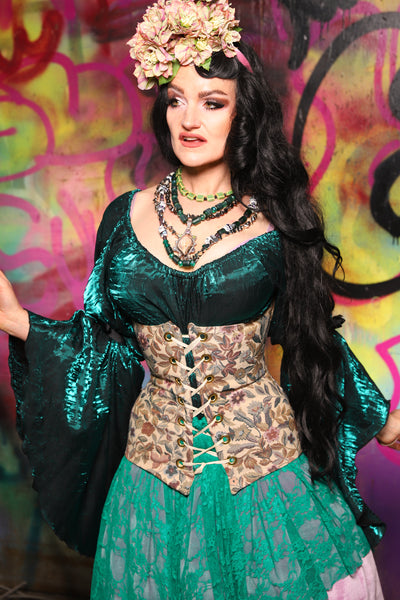Torian Corset in Winsome Floral - The Monet-Punk Collection