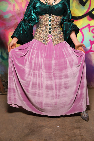 Tulip Skirt in Orchid Velvet - The Monet-Punk Collection