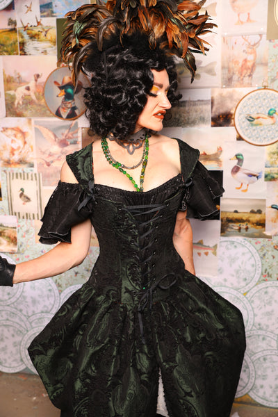 20. Petite Aurora w/Strap in Black & Green Medallion - The Fowl Majesty Collection