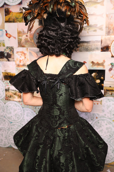 20. Petite Aurora w/Strap in Black & Green Medallion - The Fowl Majesty Collection