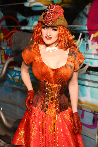 Petite Wench in Rust & Rum Stripe - The "Ensembled in Embers" Collection