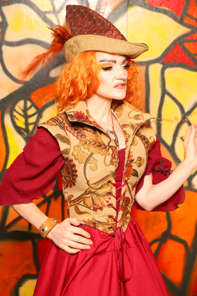 Guinevere II Bodice in Squash Floral -"Bowstrings & Bodices Collection"