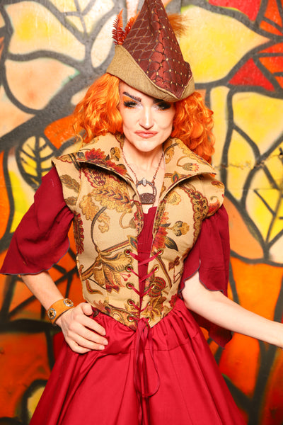 Guinevere II Bodice in Squash Floral -"Bowstrings & Bodices Collection"