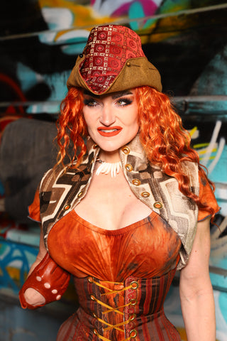 17. Lace-Up Vest in Brownstone - The "Ensembled in Embers" Collection