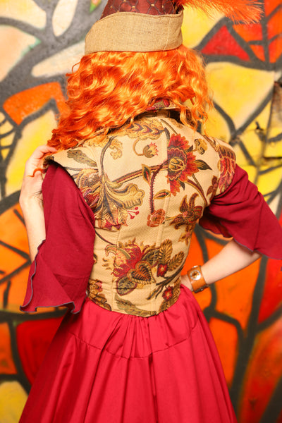 Guinevere II Bodice in Squash Floral -"Bowstrings & Bodices Collection"