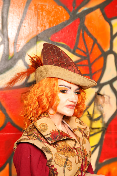 Robin Hood Hat in Rust Scales -"Bowstrings & Bodices Collection"
