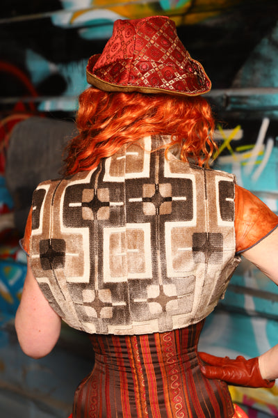 17. Lace-Up Vest in Brownstone - The "Ensembled in Embers" Collection