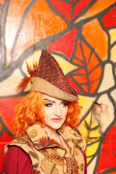 Robin Hood Hat in Rust Scales -"Bowstrings & Bodices Collection"