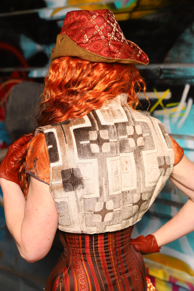 17. Lace-Up Vest in Brownstone - The "Ensembled in Embers" Collection