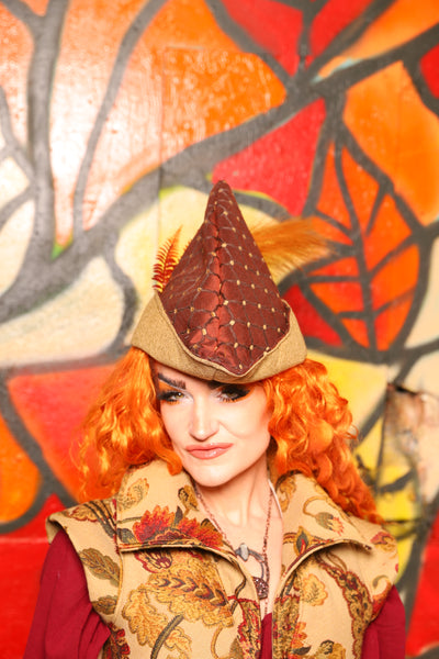 Robin Hood Hat in Rust Scales -"Bowstrings & Bodices Collection"