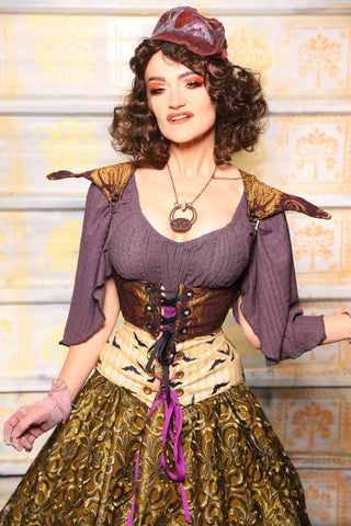Cropped Elf Underbust in Purple &  Gold Medallion - Day 3 of 13 Days of Halloween