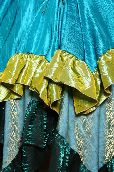 Mini Fairy Skirt in Solid Turquoise with Mermaid Pintuck Ruffle #32 - The "Chasing Waterfalls" Collection