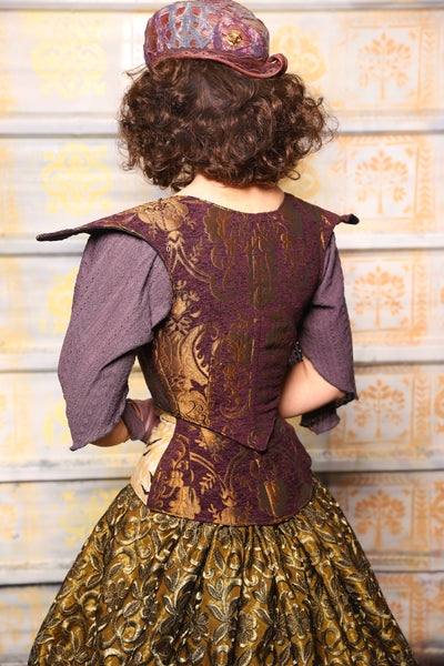 Cropped Elf Underbust in Purple &  Gold Medallion - Day 3 of 13 Days of Halloween