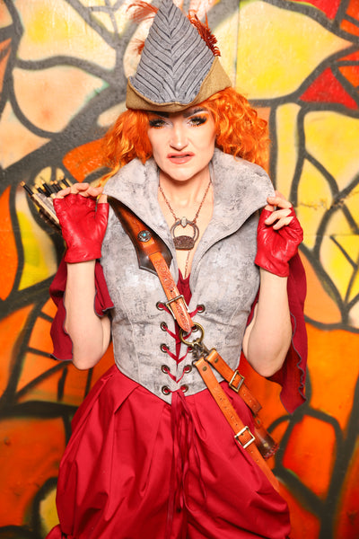 Guinevere II Bodice in Silver Metallic Armor -"Bowstrings & Bodices Collection"