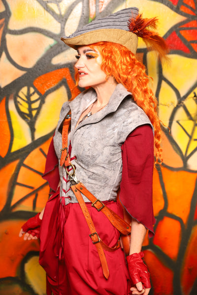 Guinevere II Bodice in Silver Metallic Armor -"Bowstrings & Bodices Collection"