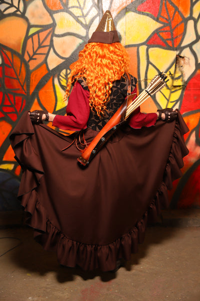 Salsa Skirt in Brown Twill -"Bowstrings & Bodices Collection"