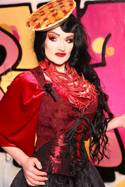 Cropped Marie Bodice in Blood Course  -"The Raven & Ruby Collection"- #12 *PLEASE order by BUST Measurement, NOT waist!*