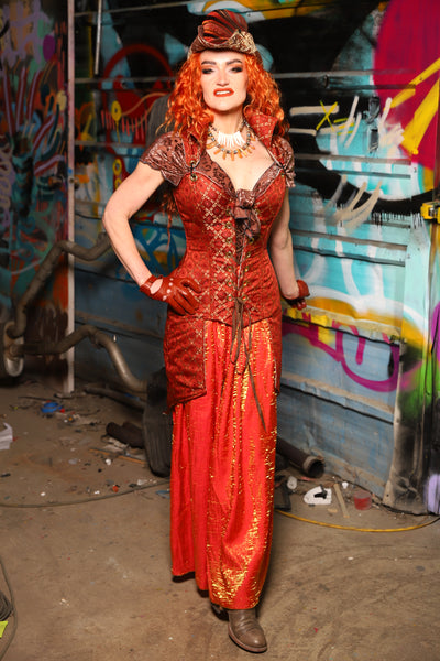 29. Tulip Skirt in Here Comes the Sun Shimmer - The "Ensembled in Embers" Collection