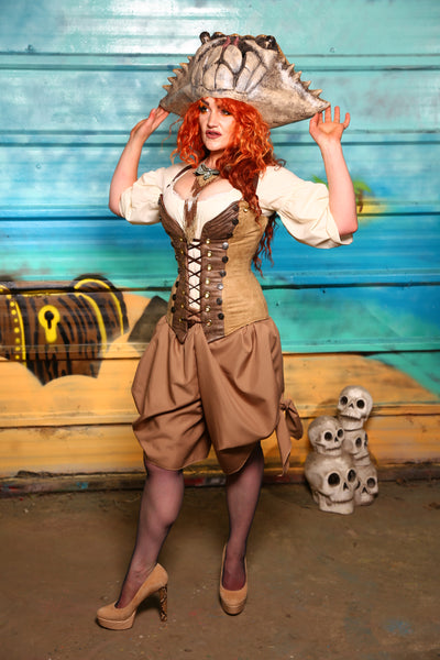 NEW MARKDOWN! Set #06 - Map Tan Suede-Includes Corset + Bloomers- The Paradise Cove Collection