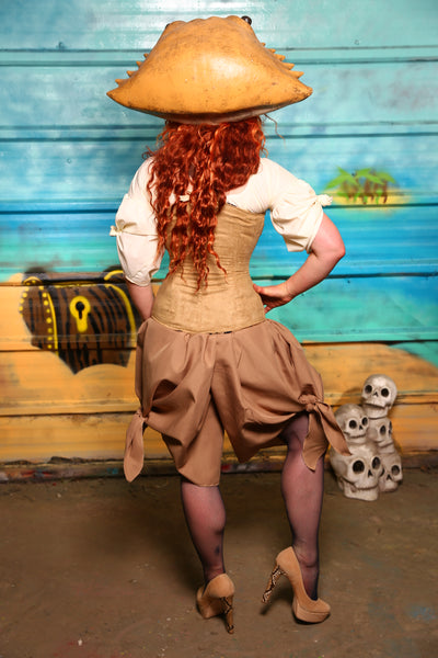 NEW MARKDOWN! Set #06 - Map Tan Suede-Includes Corset + Bloomers- The Paradise Cove Collection