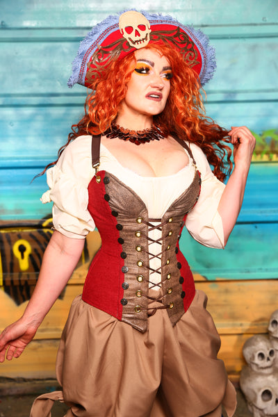 NEW MARKDOWN! Set #07 - Captain Blood -Includes Corset + Bloomers- The Paradise Cove Collection