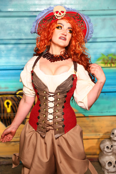 NEW MARKDOWN! Set #07 - Captain Blood -Includes Corset + Bloomers- The Paradise Cove Collection