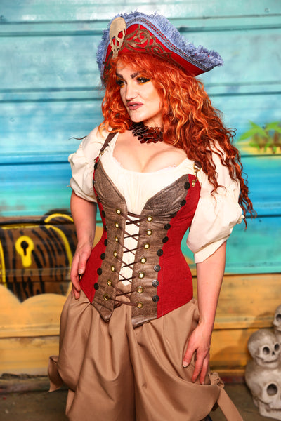 NEW MARKDOWN! Set #07 - Captain Blood -Includes Corset + Bloomers- The Paradise Cove Collection