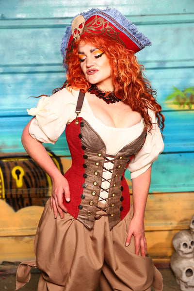 NEW MARKDOWN! Set #07 - Captain Blood -Includes Corset + Bloomers- The Paradise Cove Collection