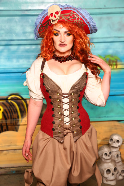 NEW MARKDOWN! Set #07 - Captain Blood -Includes Corset + Bloomers- The Paradise Cove Collection