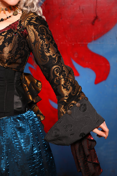 Detachable Buccaneer Sleeves in Black & Gold Medallion - The Checkered Past Collection