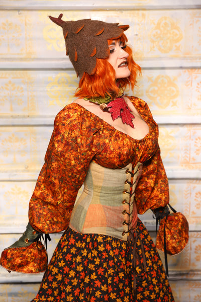 Classic Blouse w/Super Long Sleeves in Fall Foliage Cotton - Day 11 of 13 Days of Halloween 2025