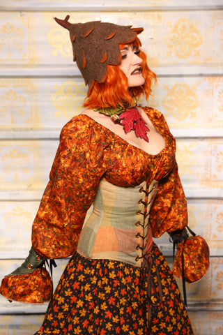 Classic Blouse w/Super Long Sleeves in Fall Foliage Cotton - Day 11 of 13 Days of Halloween 2025