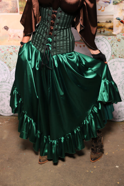 16. Flutterfall Trousers in Jewelwing Satin -The Fowl Majesty Collection