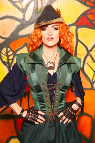 Guinevere II Bodice in Kale Stripe -"Bowstrings & Bodices Collection"