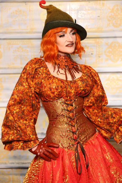 Wench Corset in Rust Paisley - Day 5 of 13 Days of Halloween 2025