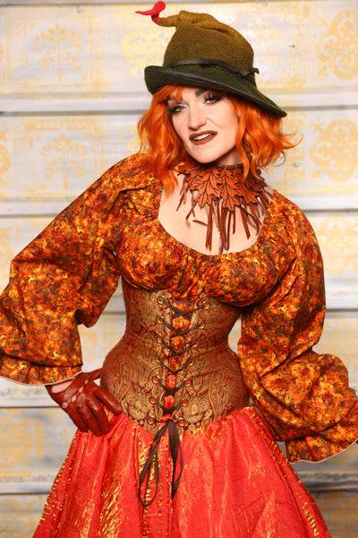 Wench Corset in Rust Paisley - Day 5 of 13 Days of Halloween 2025