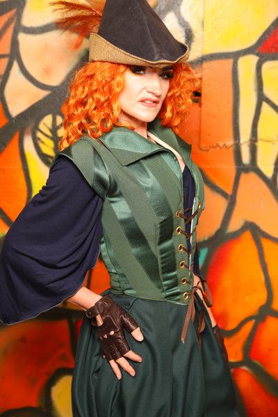 Guinevere II Bodice in Kale Stripe -"Bowstrings & Bodices Collection"
