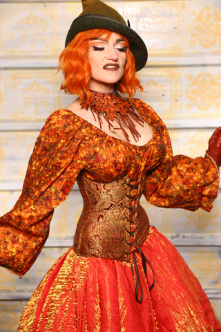 Wench Corset in Rust Paisley - Day 5 of 13 Days of Halloween 2025