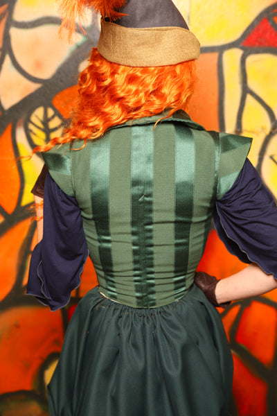 Guinevere II Bodice in Kale Stripe -"Bowstrings & Bodices Collection"