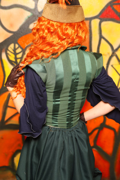 Guinevere II Bodice in Kale Stripe -"Bowstrings & Bodices Collection"