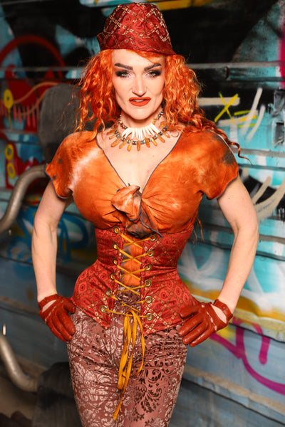 25. Petite Wench Corset in Persimmon Square - The "Ensembled in Embers" Collection