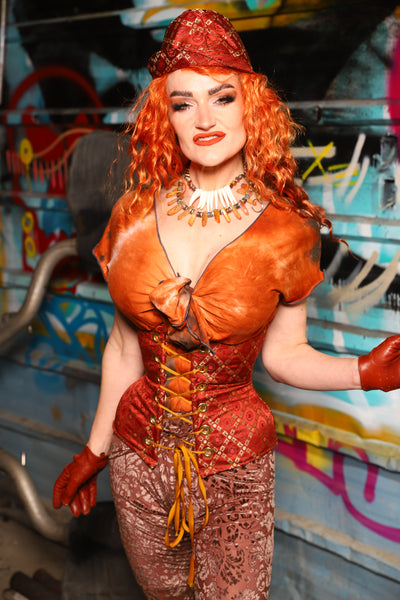25. Petite Wench Corset in Persimmon Square - The "Ensembled in Embers" Collection
