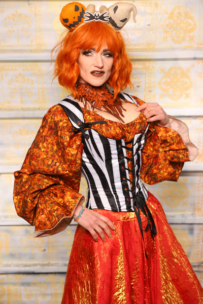 Classic Blouse w/Super Long Sleeves in Fall Foliage Cotton - Day 11 of 13 Days of Halloween 2025