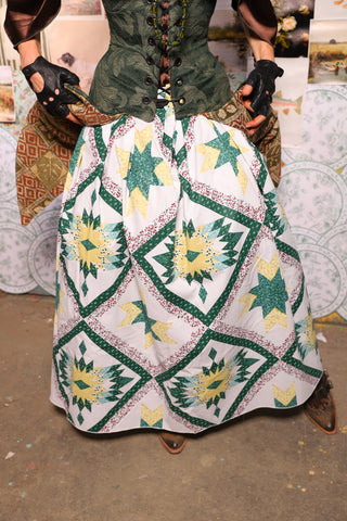 29. Tulip Skirt in Clover & Buttercup Quilt Diamond -The Fowl Majesty Collection