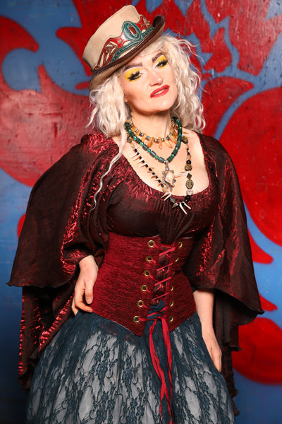 Petite Wench Corset in Antique Scarlet - The Checkered Past Collection